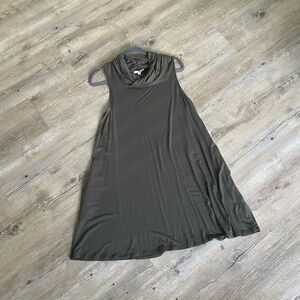 Socialite Green Flowy dress with Bunched Neck